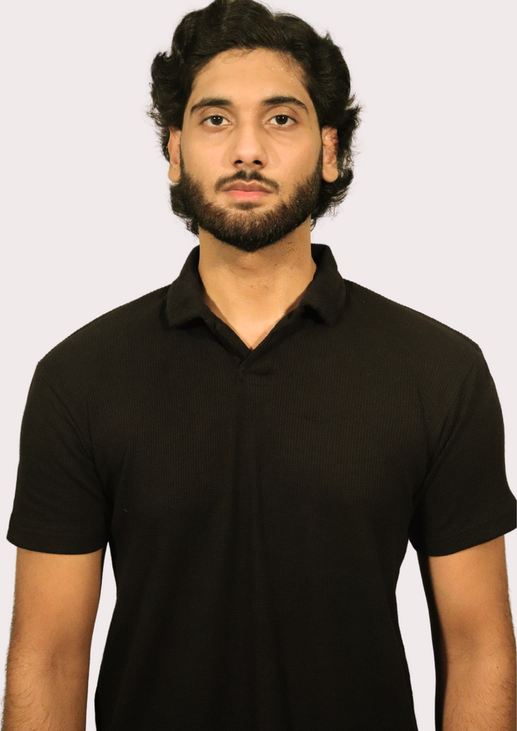 Modern Knit Polo | Black