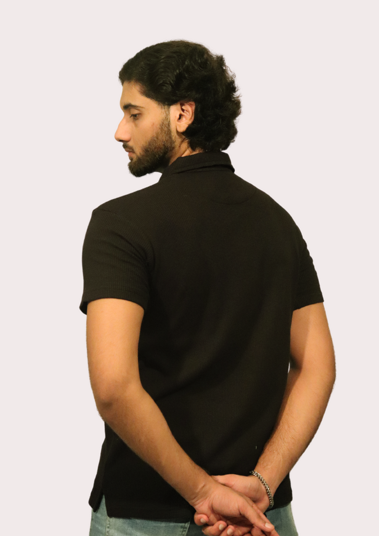 Modern Knit Polo | Black