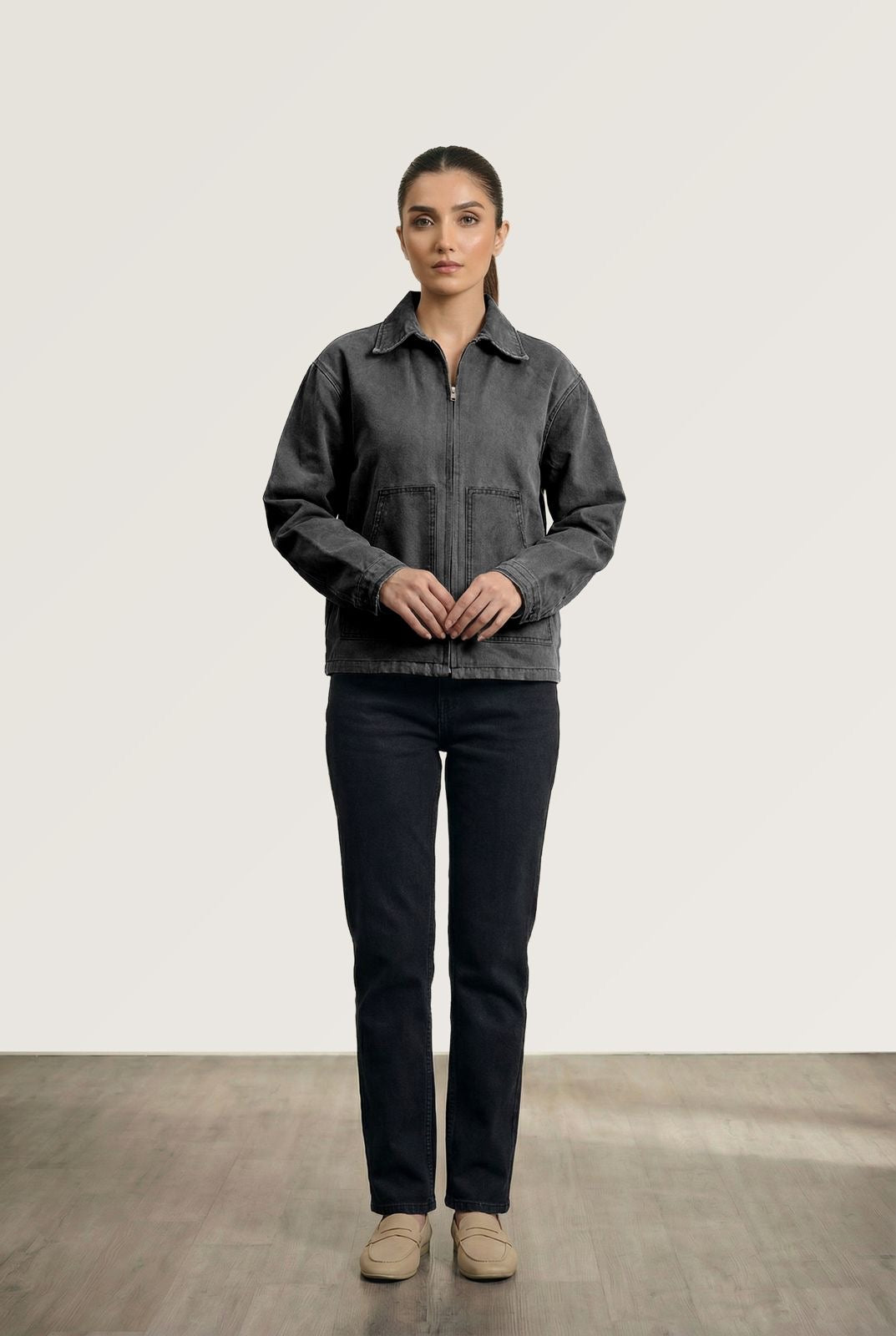 Concrete Grey Denim-Boxy Fit