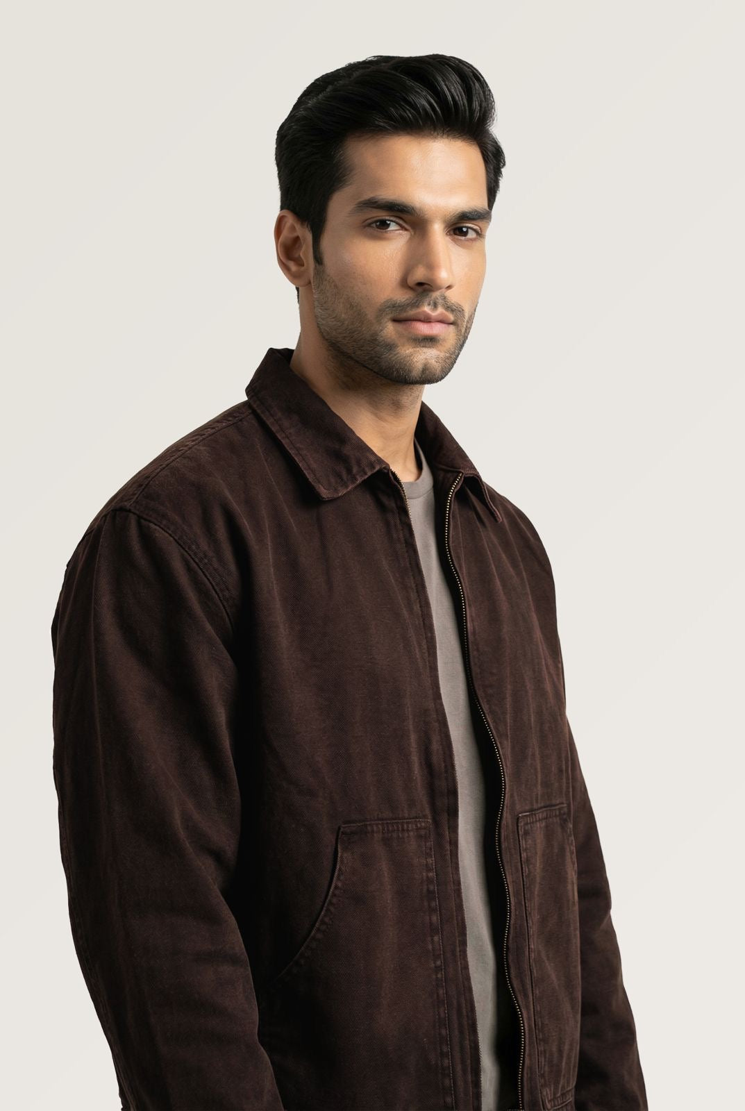 Chocolate Brown Denim-Boxy Fit