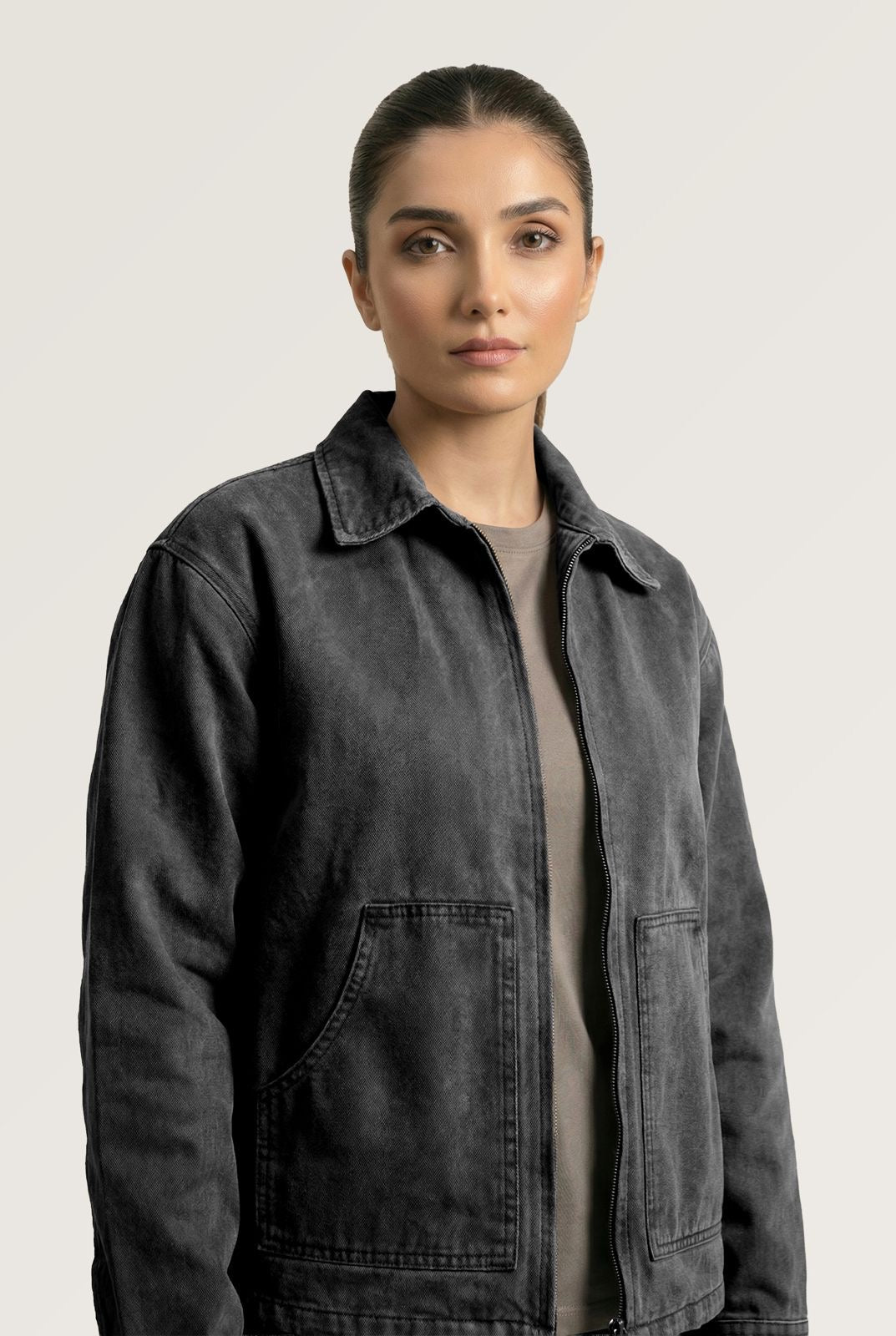 Concrete Grey Denim-Boxy Fit