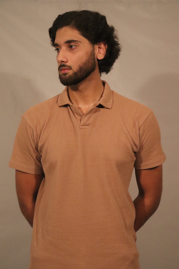 Modern Knit Polo | Beige