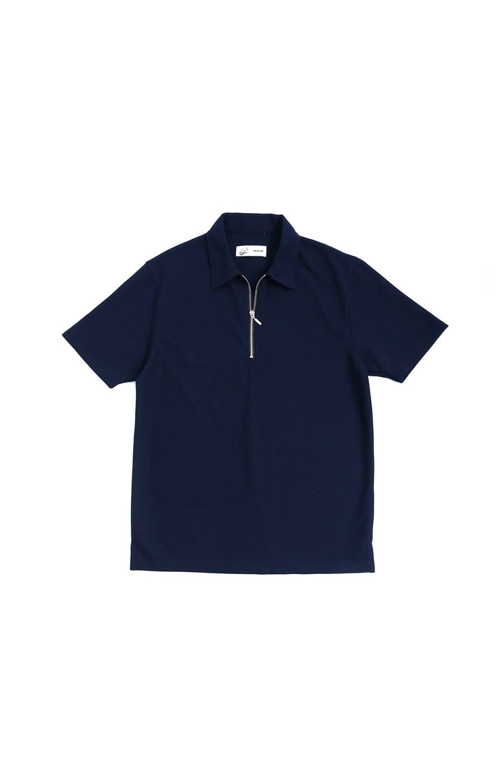 Zip Flow Polo - Navy Blue