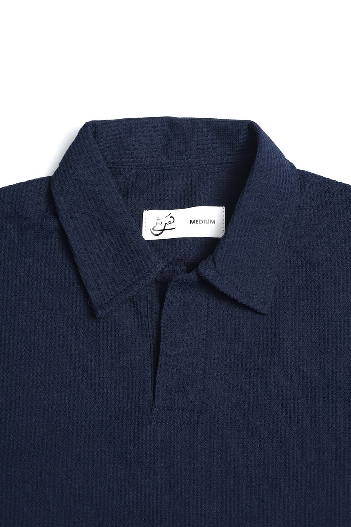 Knitted Polo - Navy Blue